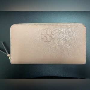 TORY BURCH Thea Zip Continental Wallet Leather Light Pink